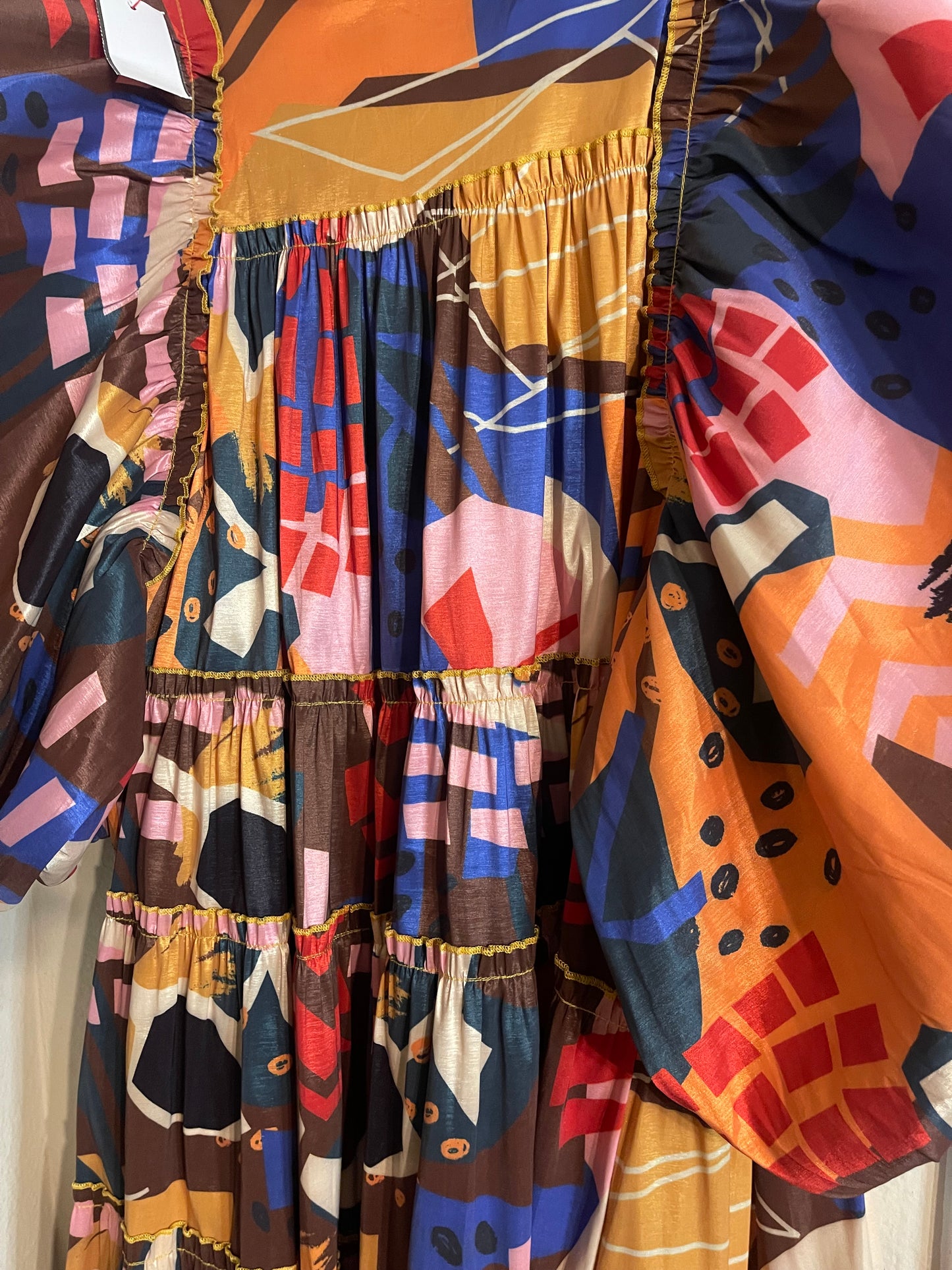 Abstract Multi-Colored Print Dress - XL - 1XL