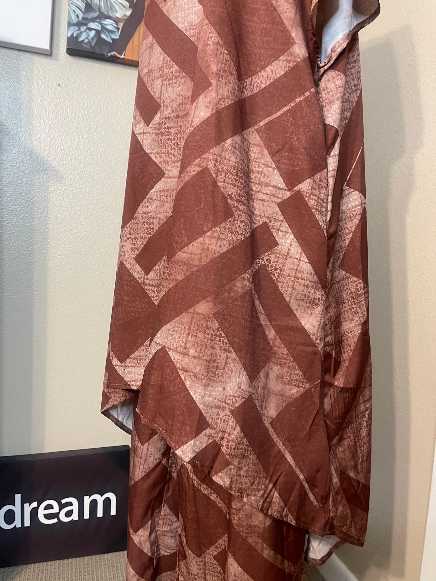 Brown Pattered High/Low 2-Piece Set by Shein Curve -1XL (BF 14/XL)
