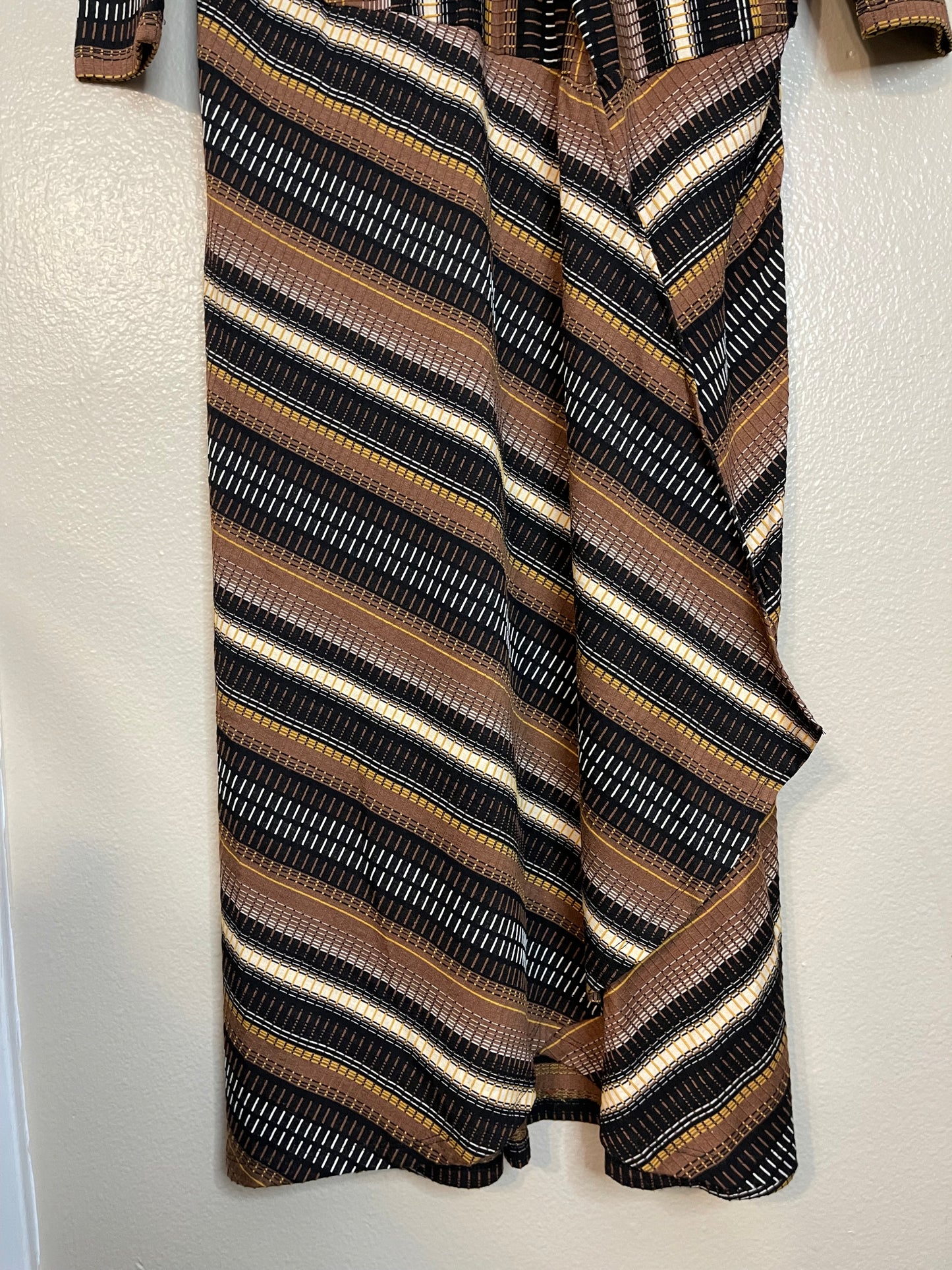 Maeve by Anthropologie Striped Wrap-Style Midi Dress (1X)