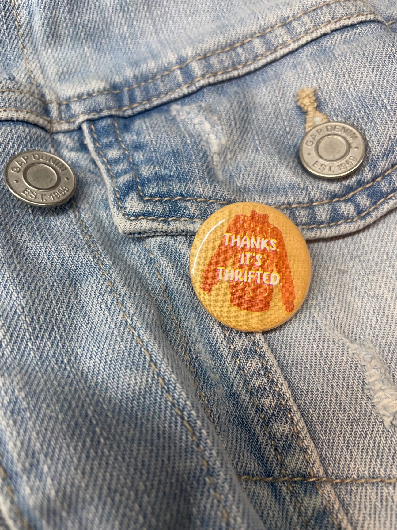 Thanks It’s Thrifted Button