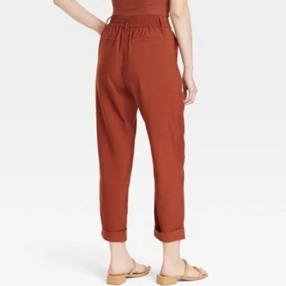 NEW Dark Brown Rust A New Day High Rise Ankle Pants - 17