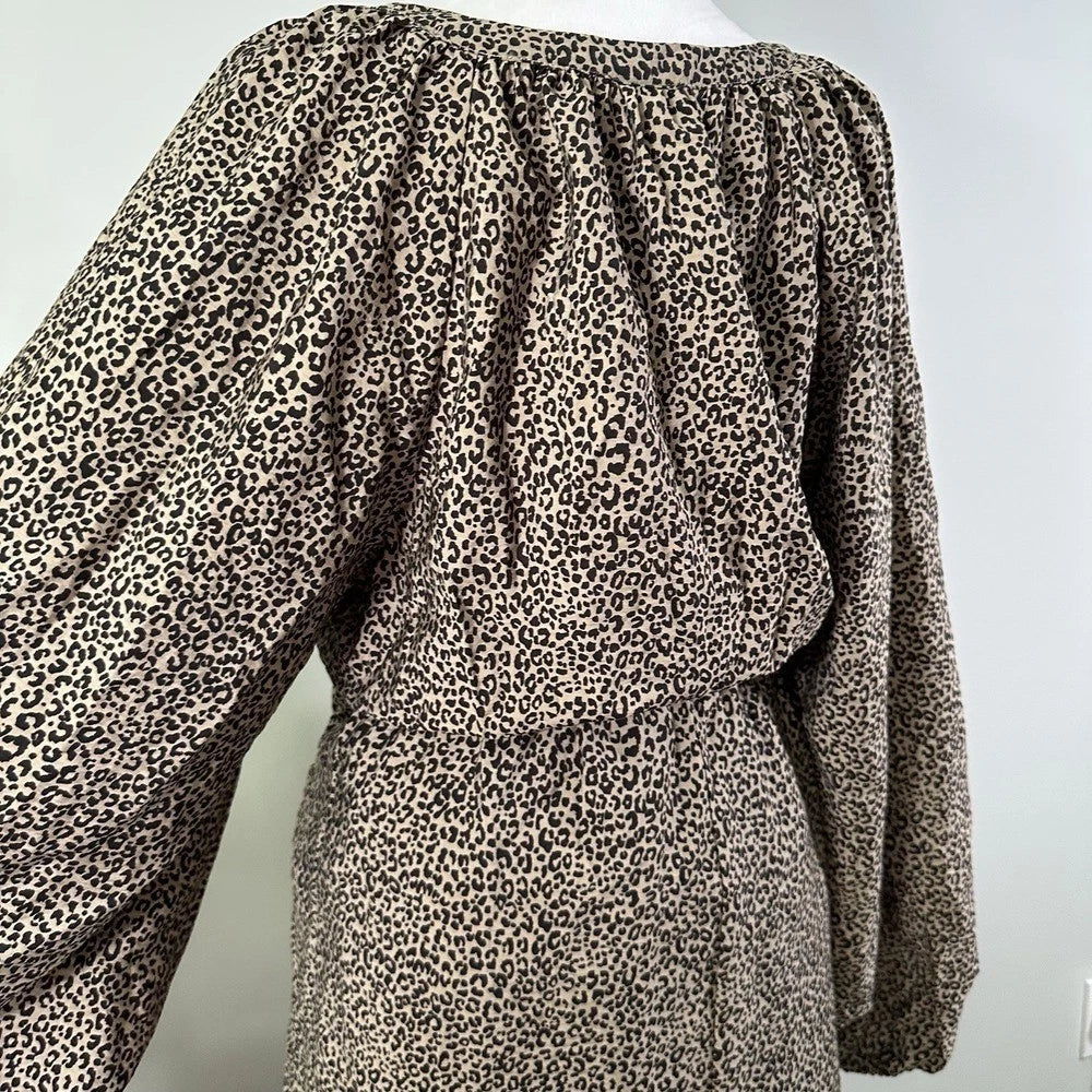 Animal Print Vneck Balloon Sleeve Maxi Dress by a New day - L