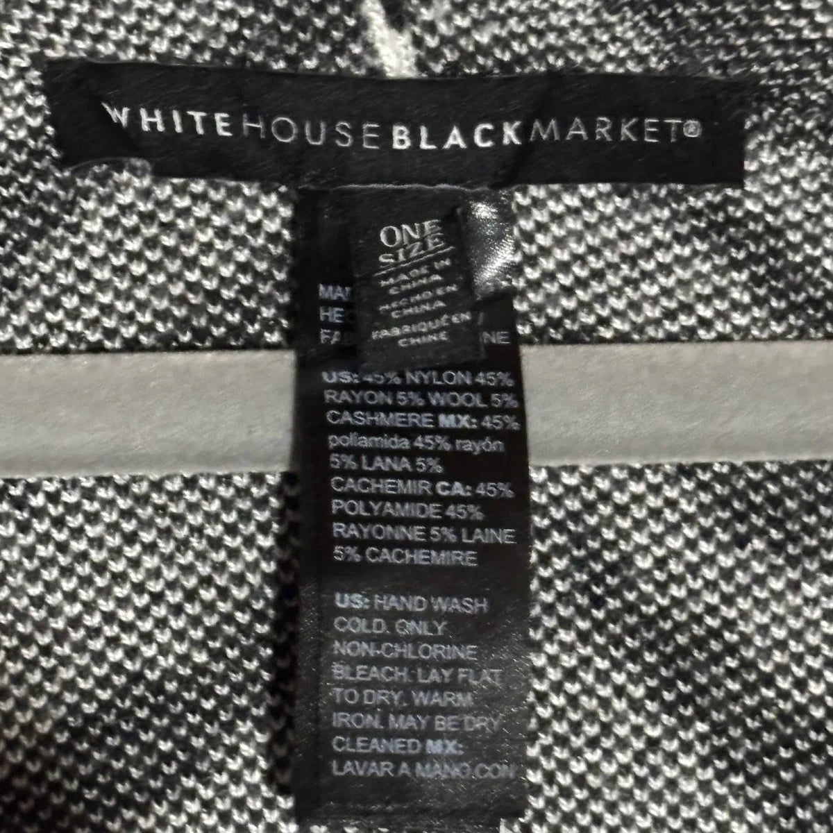 WHBM Mixed Zebra Print Poncho Wrap Cashmere/Wool Blend - OSFM