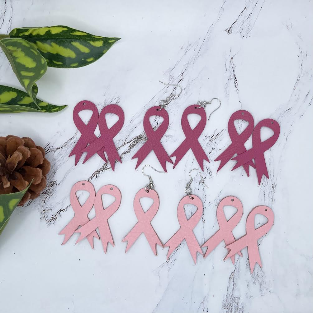 Breast Cancer Awareness Ribbon Earrings