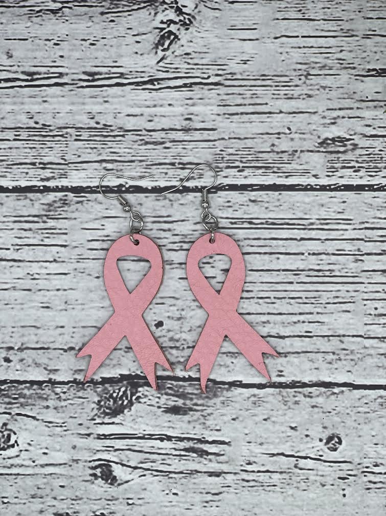 Breast Cancer Awareness Ribbon Earrings