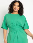 NEW Green Eloquii Cross Front Flutter Sleeve Dress - 26