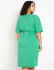 NEW Green Eloquii Cross Front Flutter Sleeve Dress - 26