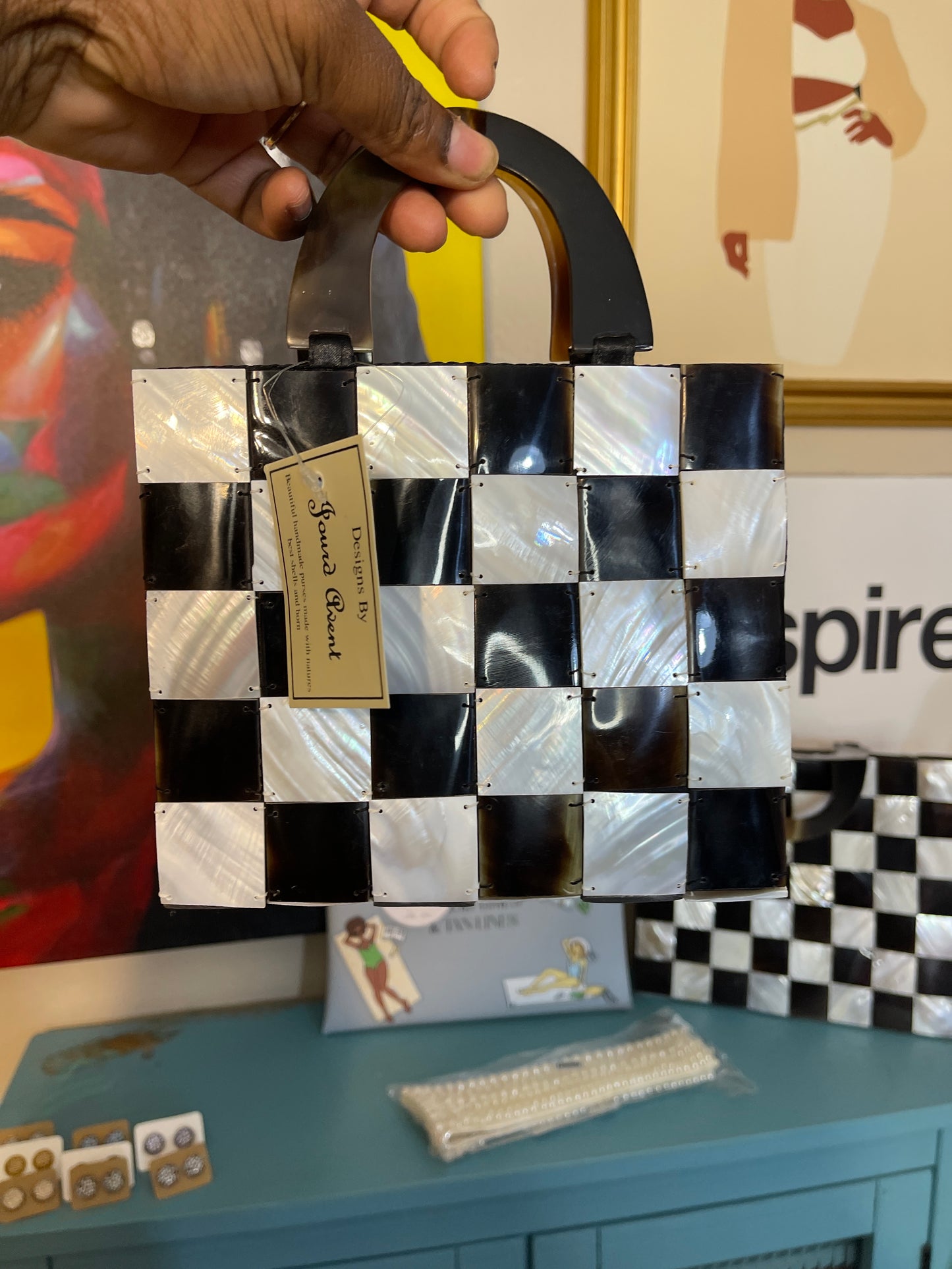 New Handmade Checkerboard Purse - Small