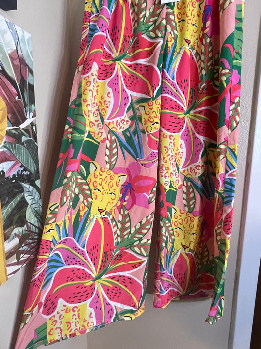 Floral Tropical Palazzo Pants by SHEIN - 1XL