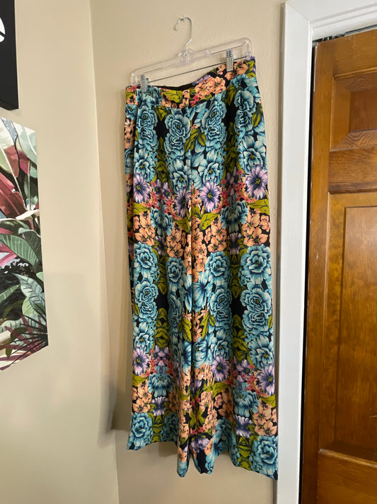 Floral Artwork Palazzo Pants - Best Fit Size 12