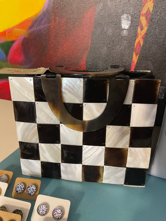 New Handmade Checkerboard Purse - Small