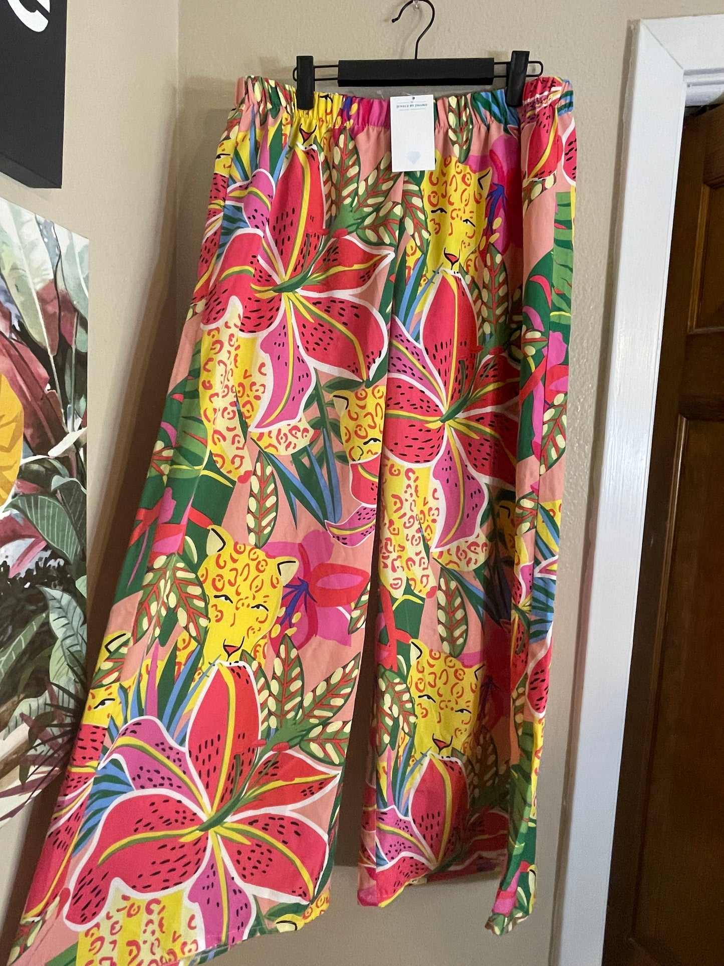 Floral Tropical Palazzo Pants by SHEIN - 1XL