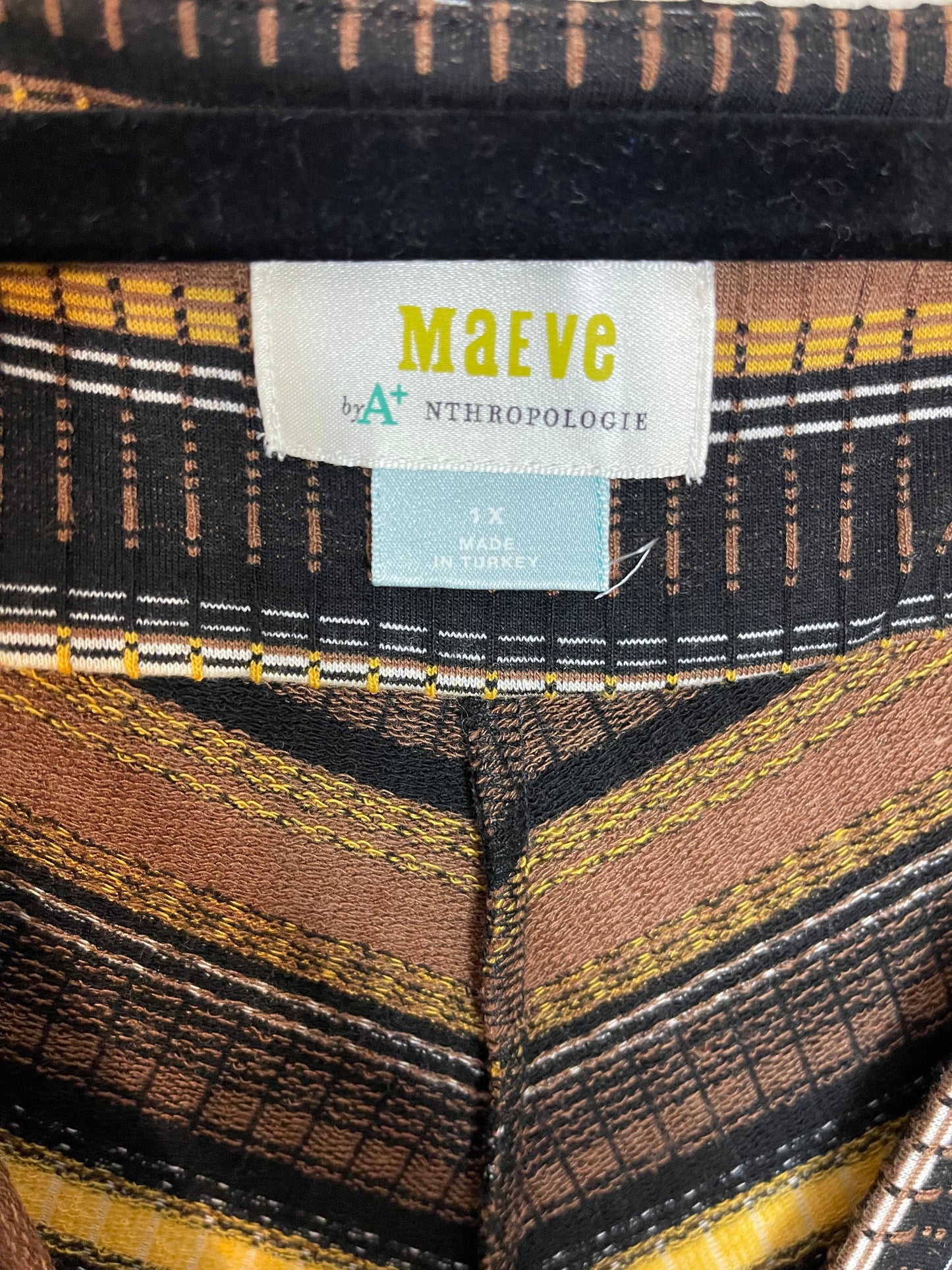 Maeve by Anthropologie Striped Wrap-Style Midi Dress (1X)