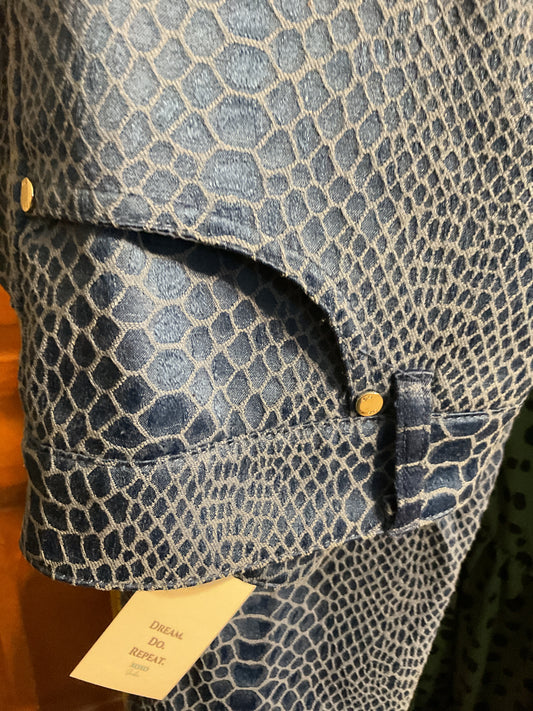 Blue Snakeskin Pants - 10
