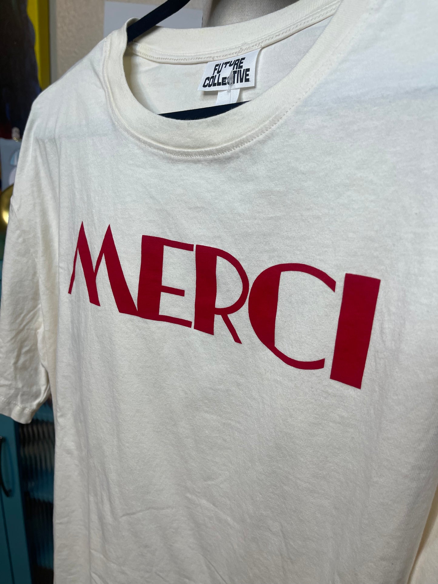 "Merci" Graphic Tee by Future Collective- XL