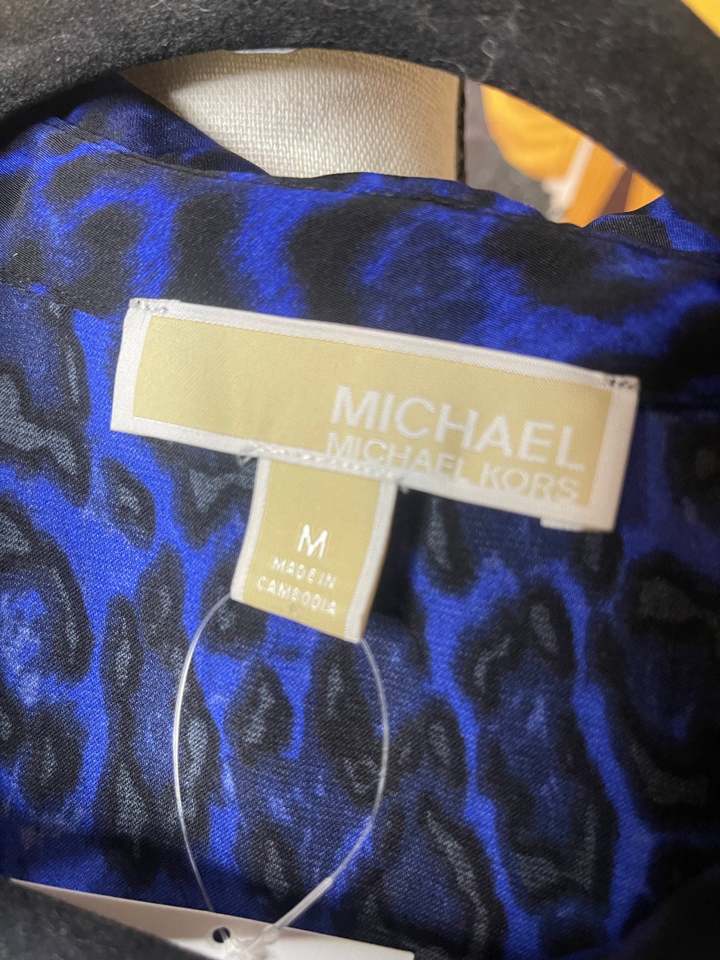 Blue Animal Print Michael Kors Button Down Shirt - Medium