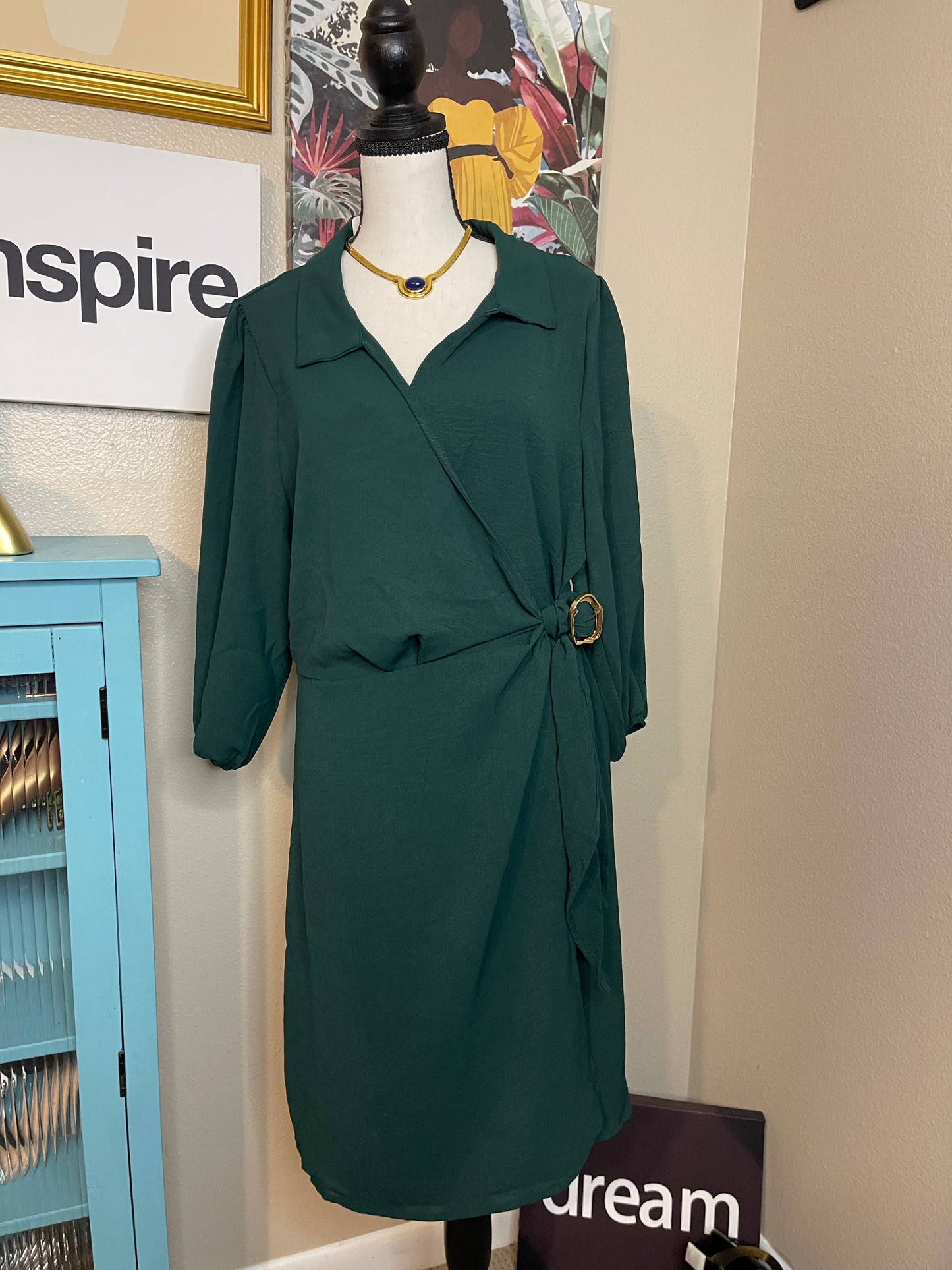 NEW Green Wrap Dress by Nadine West - XL