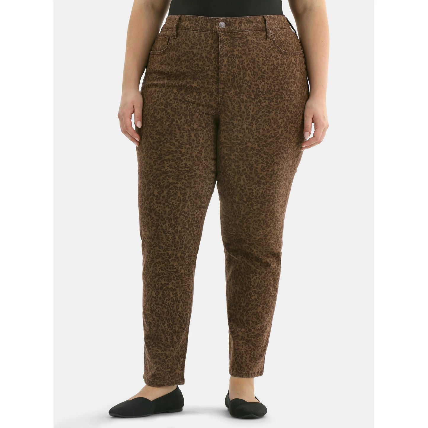 NWT Terra & Sky Animal Plus Straight High Rise Jeans - Size 22