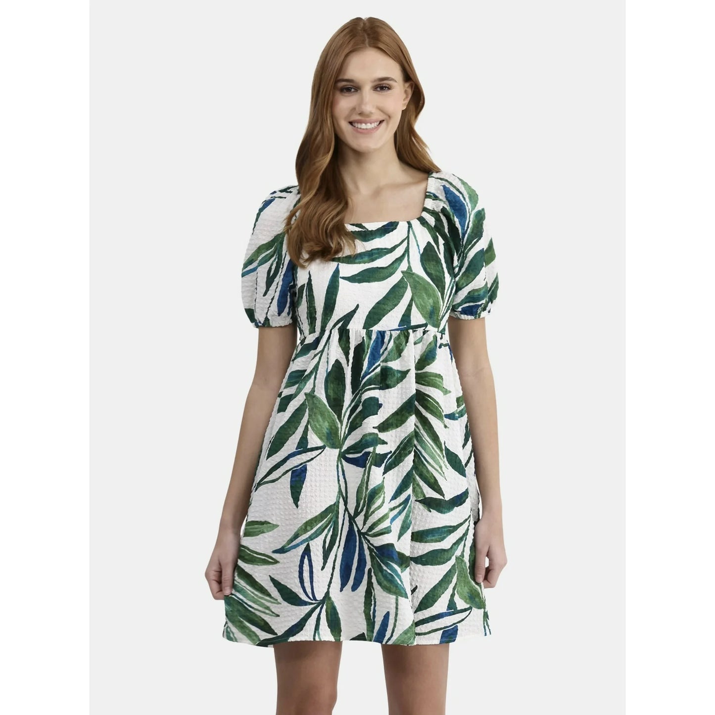 NEW Time and Tru Women's and Women's Plus Tie Back Mini Dress with Puff Sleeves - XXXL (BF 16)