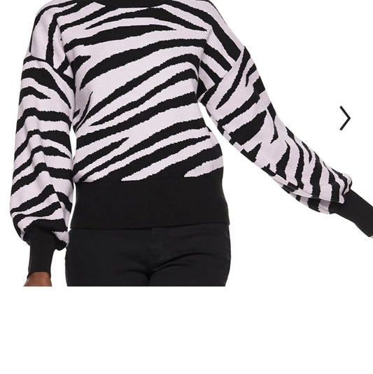Nine West Zebra Balloon Sleeve Sweater - Large