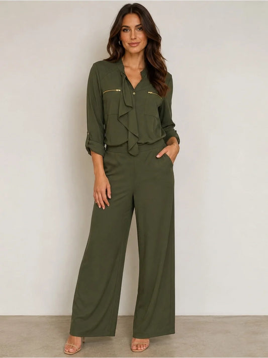 Chico's Utility Ruffle Jumpsuit - Size 2 = US 12 (L)