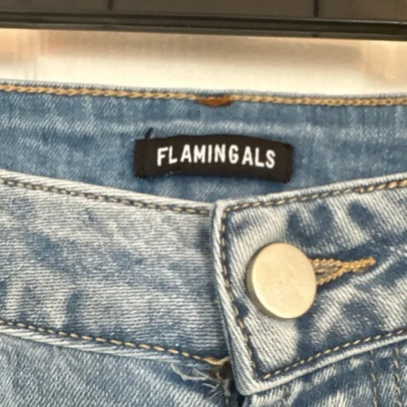 NEW Denim Cargo Joggers Flamingals - 4X  (Best Fit 2X)