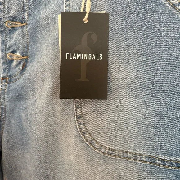 NEW Denim Cargo Joggers Flamingals - 4X  (Best Fit 2X)