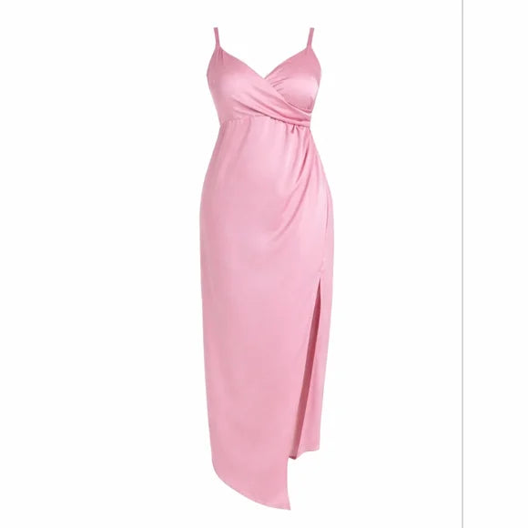 NEW Pink Satin Eloquii Spaghetti Strap Dress - 18