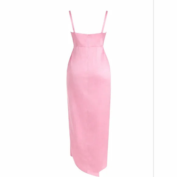 NEW Pink Satin Eloquii Spaghetti Strap Dress - 18