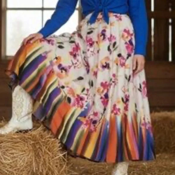 Floral Statement Maxi Skirt by Lucky and Coco - M