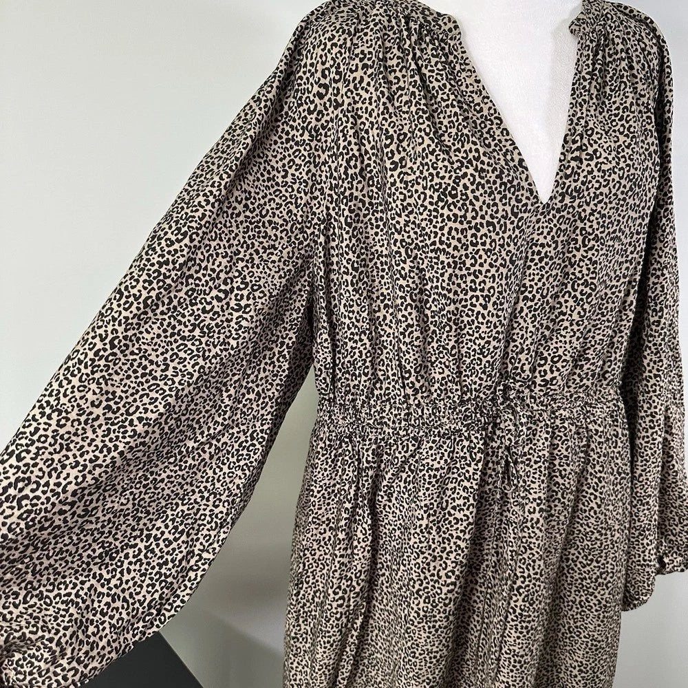 Animal Print Vneck Balloon Sleeve Maxi Dress by a New day - L
