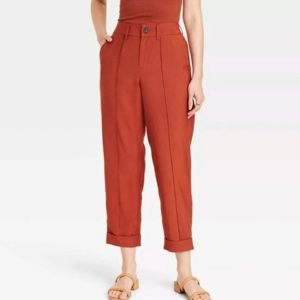 NEW Dark Brown Rust A New Day High Rise Ankle Pants - 17